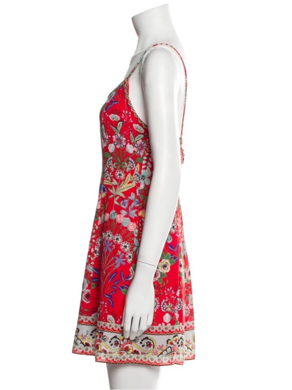 Women’s NWT Sz. 2 Alice + Olivia Ira Spaghetti Strap Flare Mini Dress - Picture 7 of 12